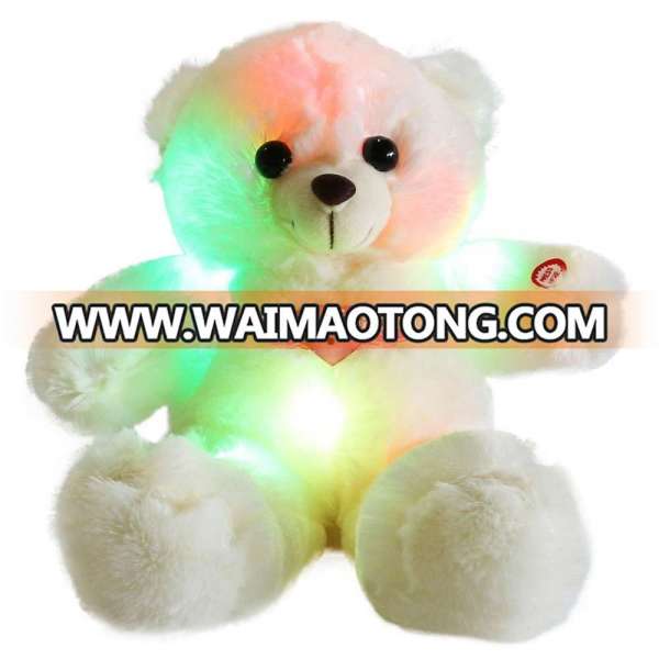 38cm CE Audited Light Up Plush Animals LED Teddy Bear for Baby